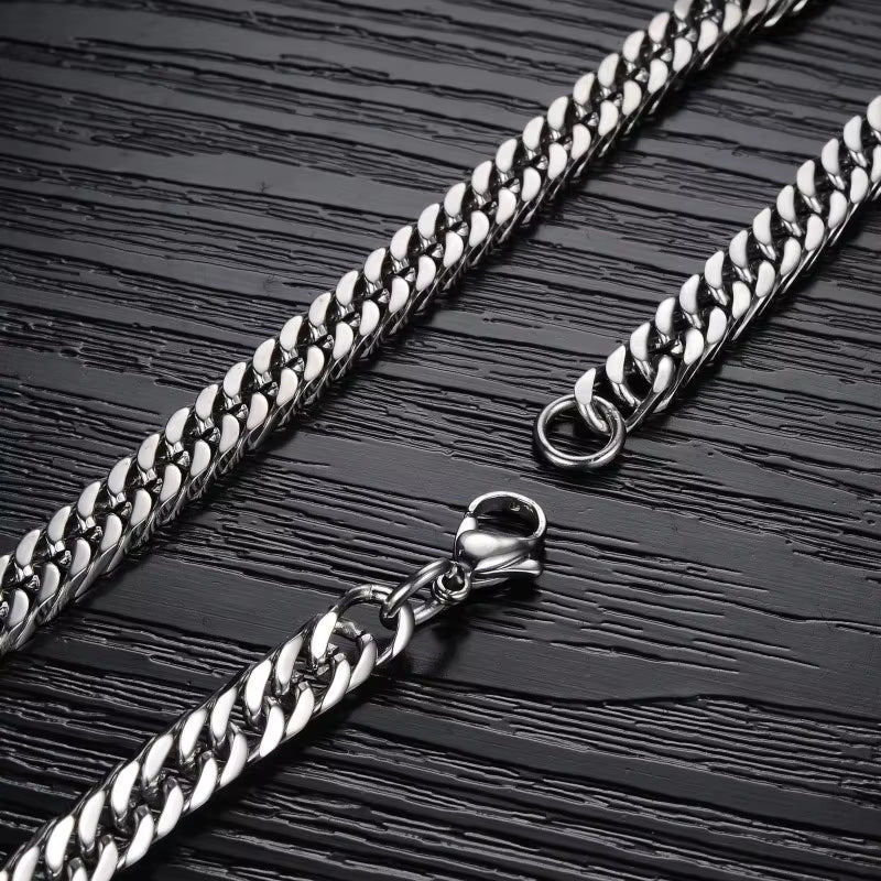 8Mm-14Mm Thick Stainless Steel Cuban Chain Necklace for Men Punk Neck Male Chains Jewelry Accessories