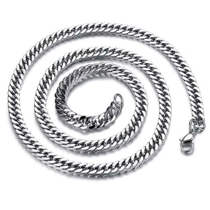 8Mm-14Mm Thick Stainless Steel Cuban Chain Necklace for Men Punk Neck Male Chains Jewelry Accessories