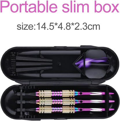 Soft Tip Darts Set 18/20 Grams W/ 50 O-Rings - Green/Purple/Red/Blue/Black Aluminum Shafts + 6 Standard Flights + 30 Soft Tips + Portable Case for Electronic Dart Board
