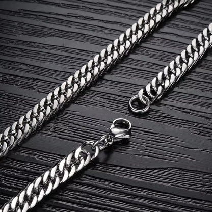8Mm-14Mm Thick Stainless Steel Cuban Chain Necklace for Men Punk Neck Male Chains Jewelry Accessories